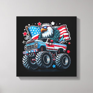 4th of July Patriotic American Flag Eagle USA Red Canvas Print