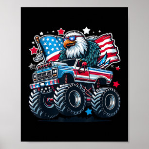 4th of July Patriotic American Flag Eagle USA Red Poster