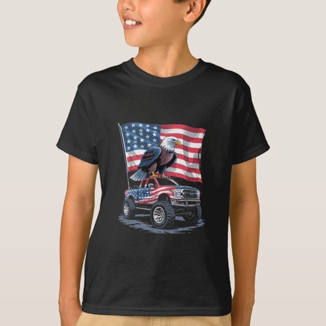 4th of July Patriotic American Flag Eagle USA  T-Shirt (Front)