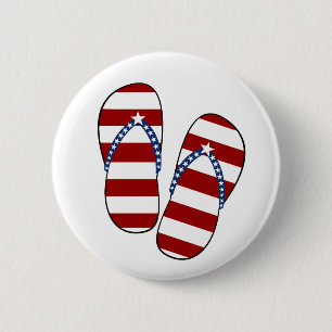 4th of July Patriotic American Flag Flip Flops 6 Cm Round Badge