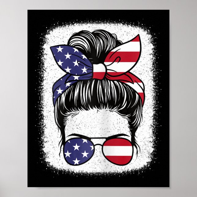 4th Of July Patriotic American Flag Usa Women Girl Poster (Front)