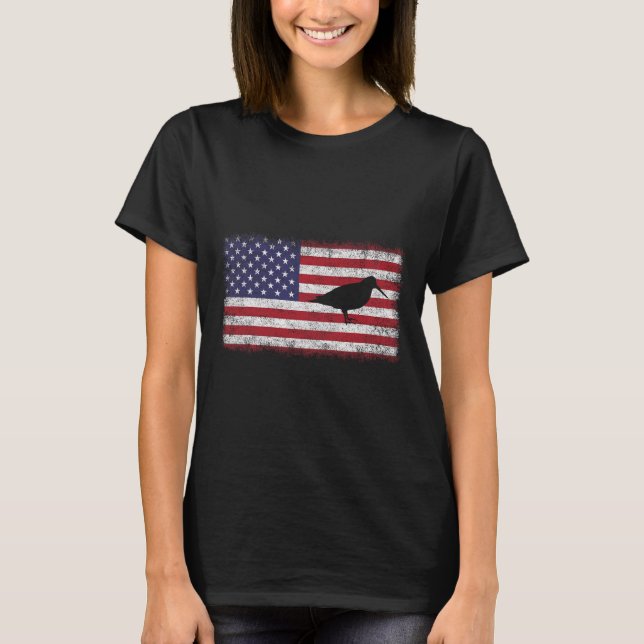 4th Of July Patriotic American Wood Bird Lover Usa T-Shirt (Front)