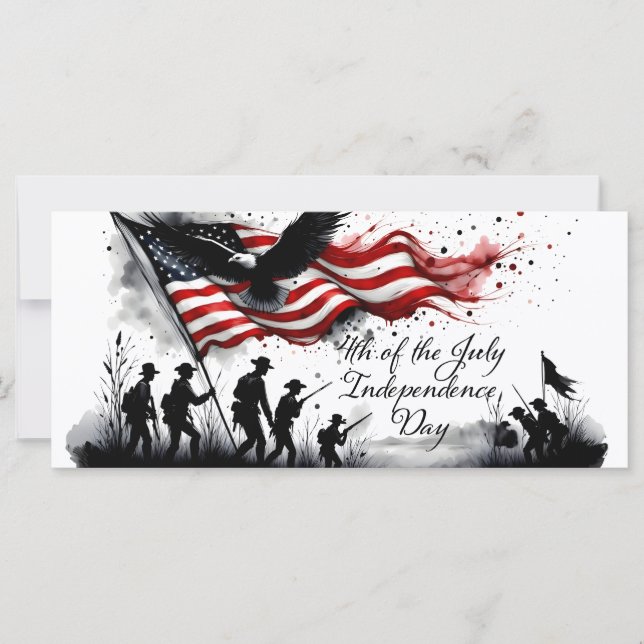 4th of July Patriotic Art with Flag & Soldiers (Front)