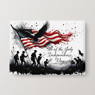 4th of July Patriotic Art with Flag & Soldiers