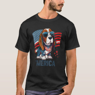 4th Of July Patriotic Basset Hound Dog Merica T-Shirt