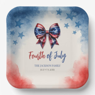 4th of July Patriotic BBQ Party Paper Plate
