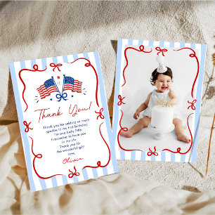 4th of July Patriotic Birthday Thank You Card