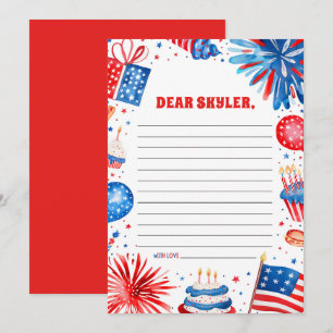 4th Of July Patriotic Birthday Time Capsule Card