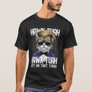 4th of July Patriotic Cat USA Hawk Tuah Spit on th T-Shirt