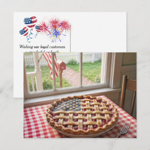 4th of July Patriotic Cherry Pie Postcard