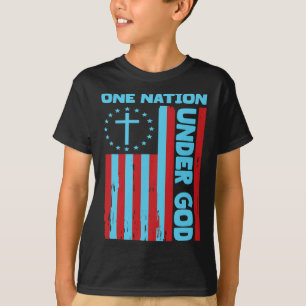 4th Of July Patriotic Christian Flag One Nation Un T-Shirt