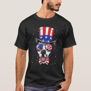 4th of July Patriotic Dalmatian American USA Flag  T-Shirt