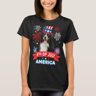4th Of July Patriotic Day Bernese Mountain Dog Ind T-Shirt