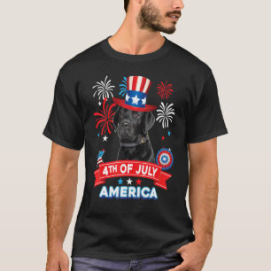 4th Of July Patriotic Day Black Labrador Dog Indep T-Shirt