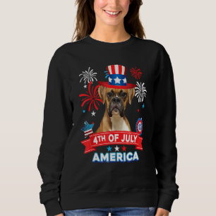 4th Of July Patriotic Day Boxer Dog Independence H Sweatshirt