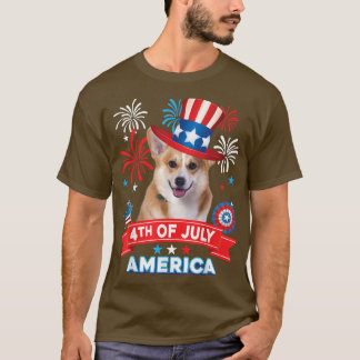 4th Of July Patriotic Day Corgi Dog Independence H T-Shirt