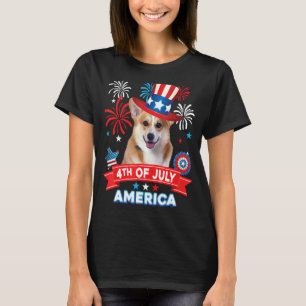 4th Of July Patriotic Day Corgi Dog Independence H T-Shirt