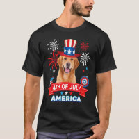 4th Of July Patriotic Day Golden Retriever Dog Ind