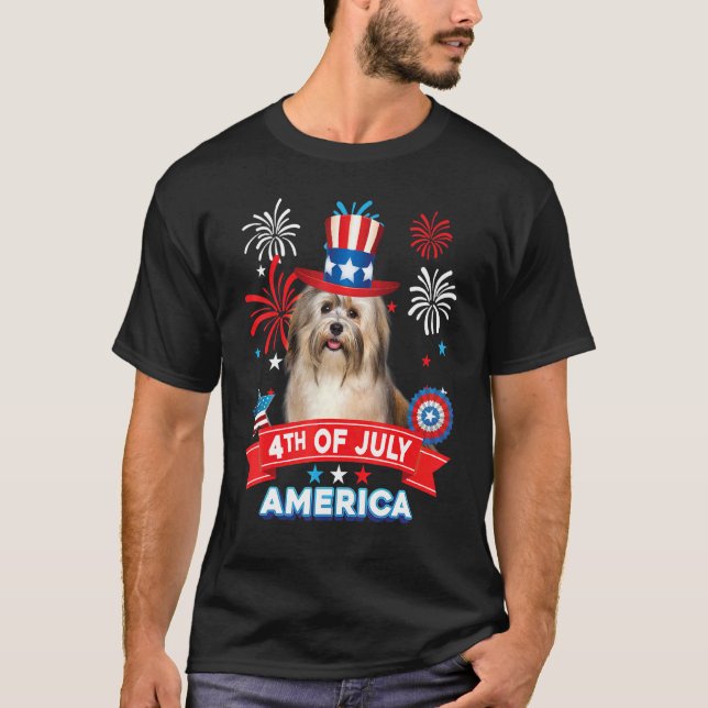 4th Of July Patriotic Day Havanese Dog Independenc T-Shirt (Front)