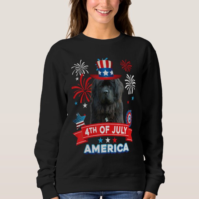 4th Of July Patriotic Day Newfoundland Dog Indepen Sweatshirt (Front)