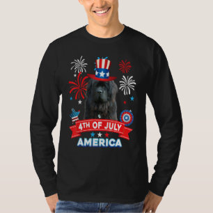 4th Of July Patriotic Day Newfoundland Dog Indepen T-Shirt