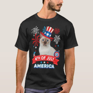 4th Of July Patriotic Day Tonkinese Cat Independen T-Shirt