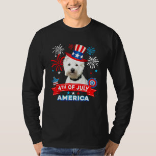 4th Of July Patriotic Day Westie Dog Independence  T-Shirt