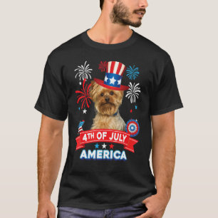4th Of July Patriotic Day Yorkie Dog Independence T-Shirt