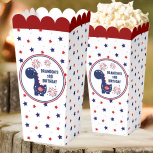 4th of July Patriotic Dinosaur Boy Birthday Favour Box