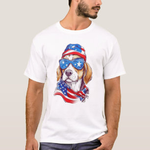 4th Of July Patriotic Dog Design T-Shirt