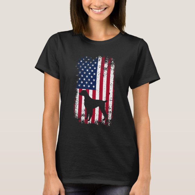 4th Of July Patriotic Dog Mum Dad US Flag Brittany T-Shirt (Front)