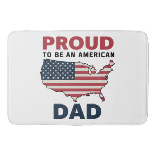 4th of July Patriotic Father's Day Bath Mat
