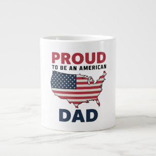 4th of July Patriotic Father's Day Large Coffee Mug