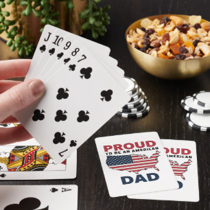 4th of July Patriotic Father's Day Playing Cards