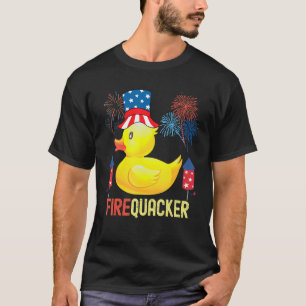 4th Of July Patriotic Firecracker Rubber Duck Fire T-Shirt
