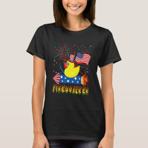 4th Of July Patriotic Firecracker Rubber Duck Fire T-Shirt