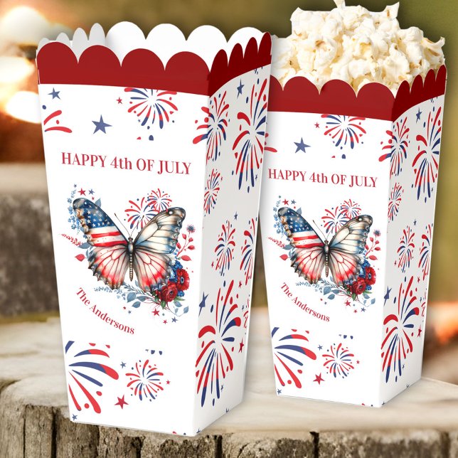 4th of July Patriotic Firework Family Name Favour Box (4th of July Patriotic Firework Family Name Favor Boxes)