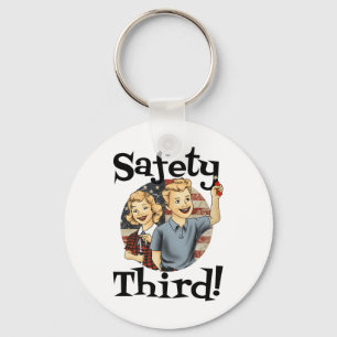 4th Of July Patriotic Fireworks Safety Third Vinta Key Ring