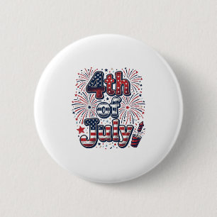 4th of July Patriotic Fireworks Vintage Shirt Desi 6 Cm Round Badge