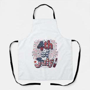 4th of July Patriotic Fireworks Vintage Shirt Desi Apron