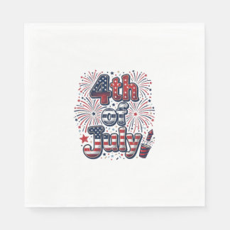 4th of July Patriotic Fireworks Vintage Shirt Desi Napkin