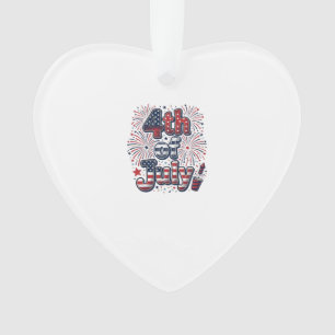 4th of July Patriotic Fireworks Vintage Shirt Desi Ornament