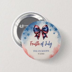 4th of July Patriotic Flag Bow Custom 6 Cm Round Badge