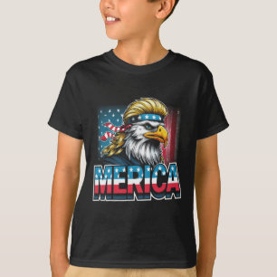 4th Of July Patriotic Funny Eagle July 4th Usa Mer T-Shirt
