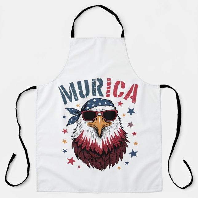 4th of July Patriotic Funny Eagle USA Apron (Front)