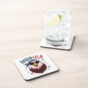 4th of July Patriotic Funny Eagle USA Coaster