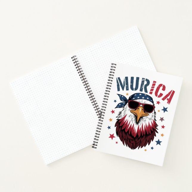 4th of July Patriotic Funny Eagle USA Notebook (Inside)