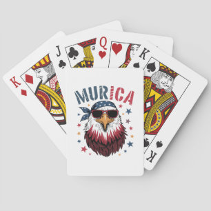 4th of July Patriotic Funny Eagle USA Playing Cards