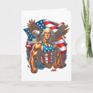 4th Of July Patriotic Funny George Washington July Card