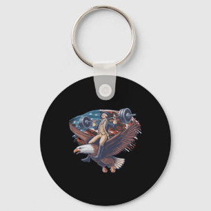 4th Of July Patriotic Funny George Washington July Key Ring